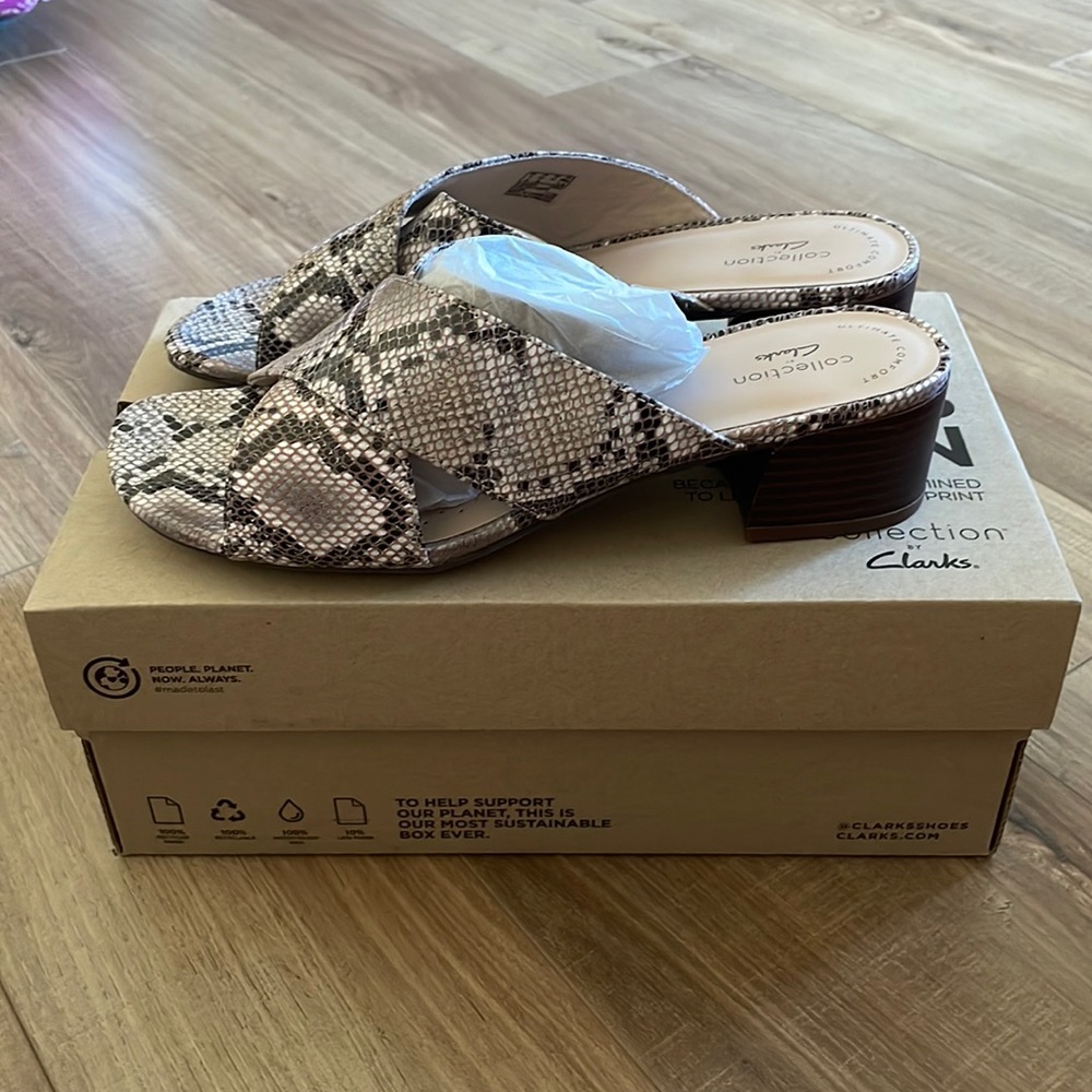 Clarks Snakeskin Sandals